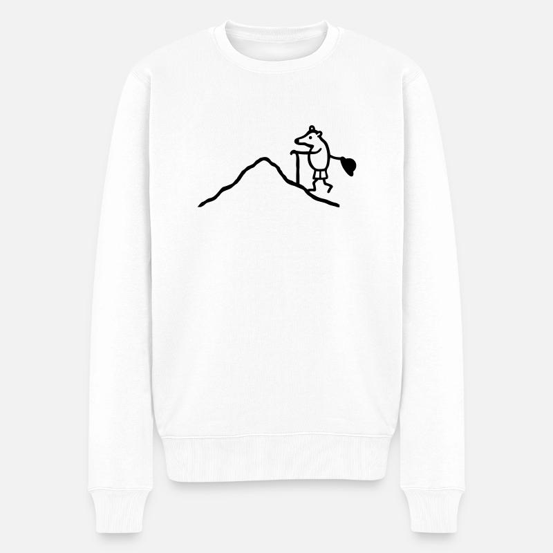 Maulwurf klettern - Männer Premium Bio Pullover - Weiß