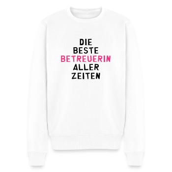 Betreuer Betreuerin Gruppenleiter Kind Gastgeber - Männer Premium Bio Pullover - Weiß - Vorne - Thijin (182cm)