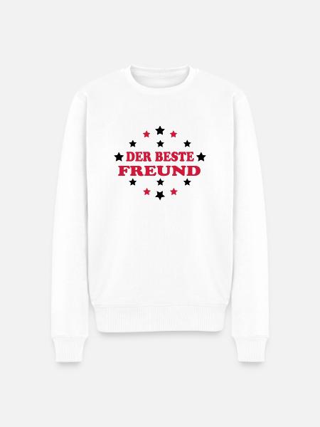 Der beste freund - Männer Premium Bio Pullover - Weiß