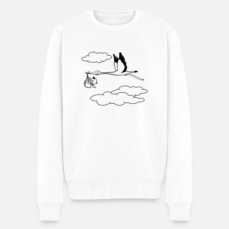 storch baby - Männer Premium Bio Pullover - Weiß