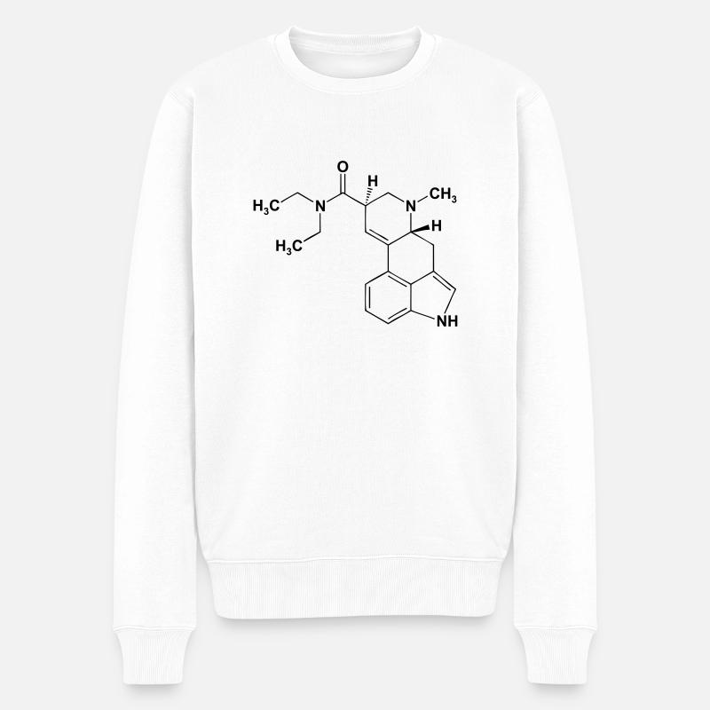 LSD Lysergsäurediethylamid Molekül - Männer Premium Bio Pullover - Weiß