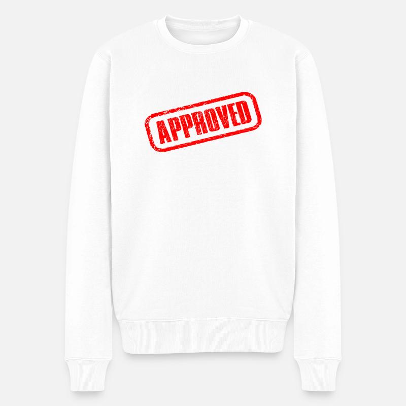 approved approuvé tampon - Pull Premium bio Homme - blanc