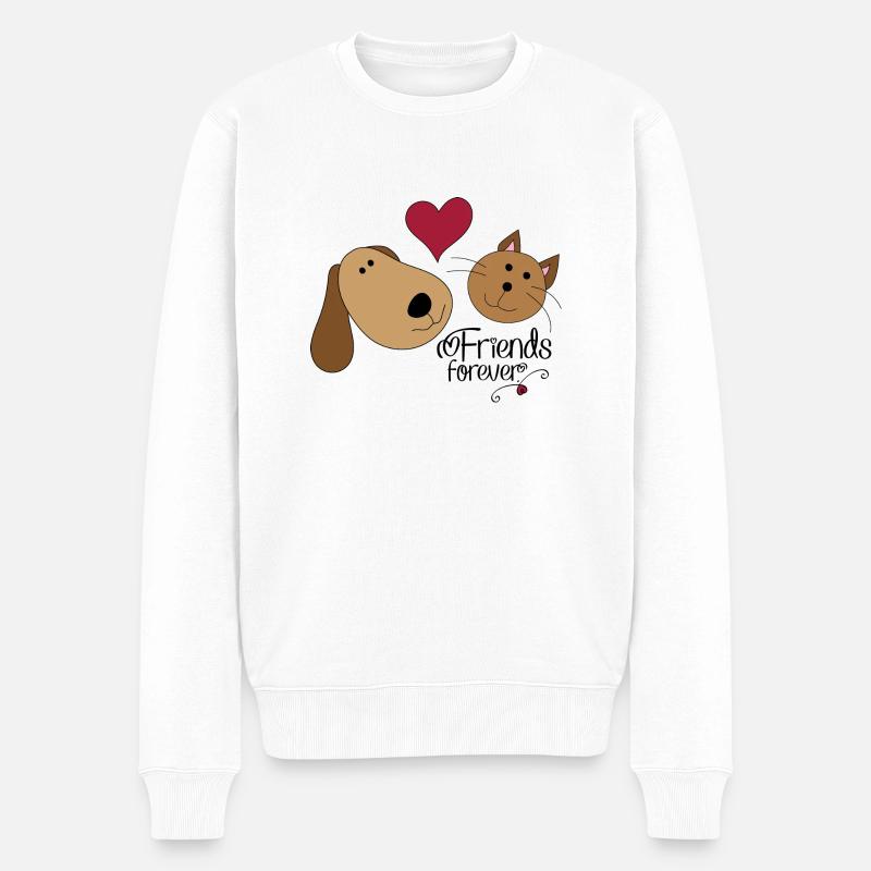 Chien et chat - Pull Premium bio Homme - blanc