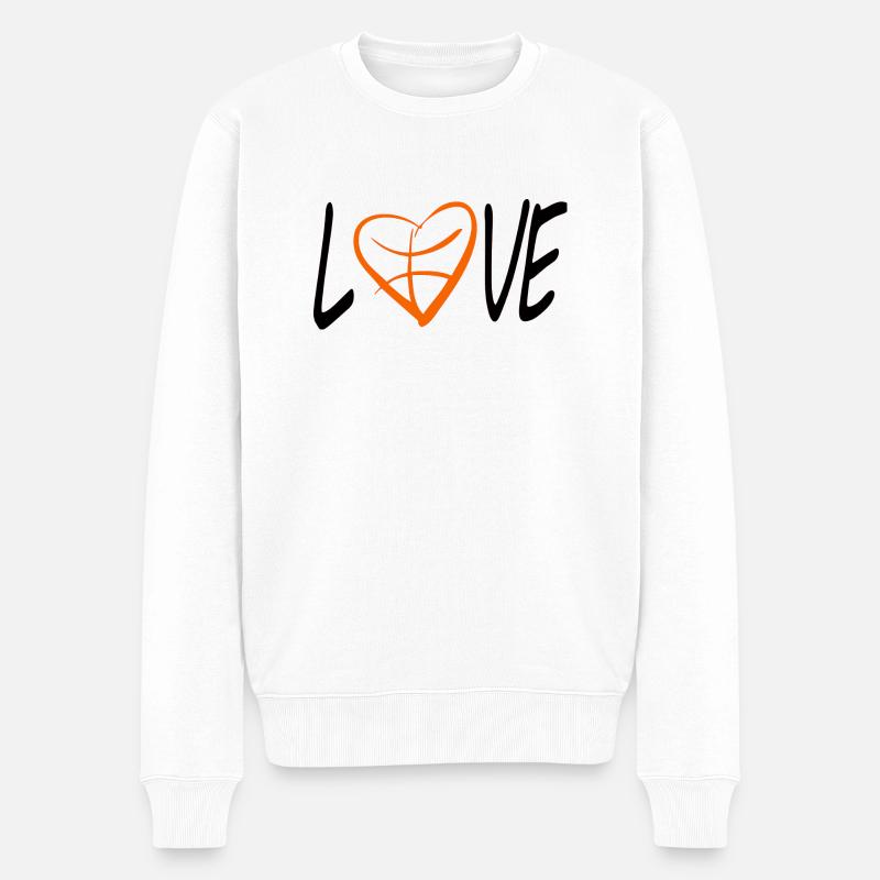 Liebe Basketball - Männer Premium Bio Pullover - Weiß