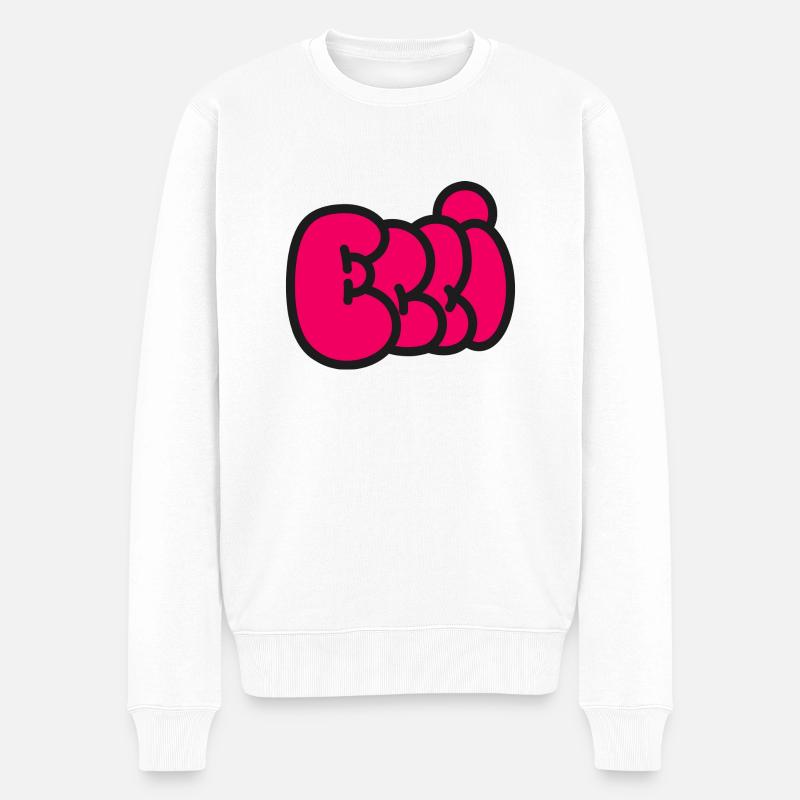 Police de bulle ELLI - Pull Premium bio Homme - blanc