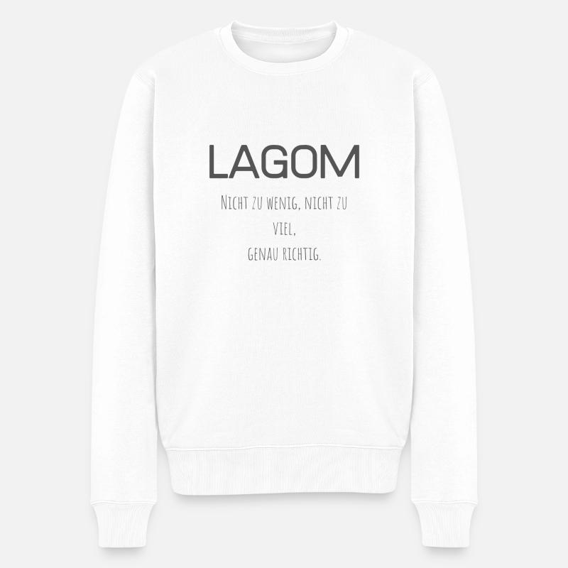 Lagom - Männer Premium Bio Pullover - Weiß