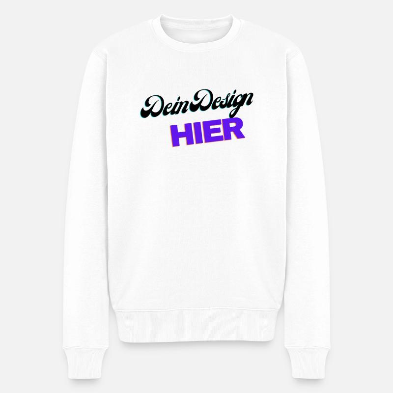 Dein Design - Männer Premium Bio Pullover - Weiß