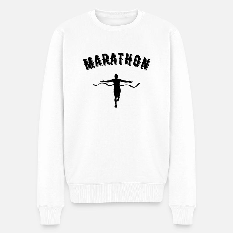 Marathon - Männer Premium Bio Pullover - Weiß