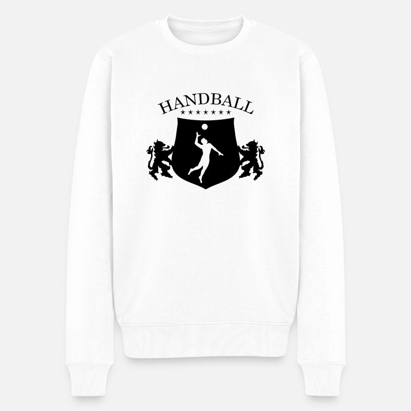 Handball Wappen - Männer Premium Bio Pullover - Weiß