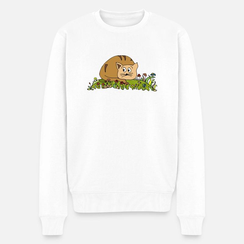 chat - Pull Premium bio Homme - blanc