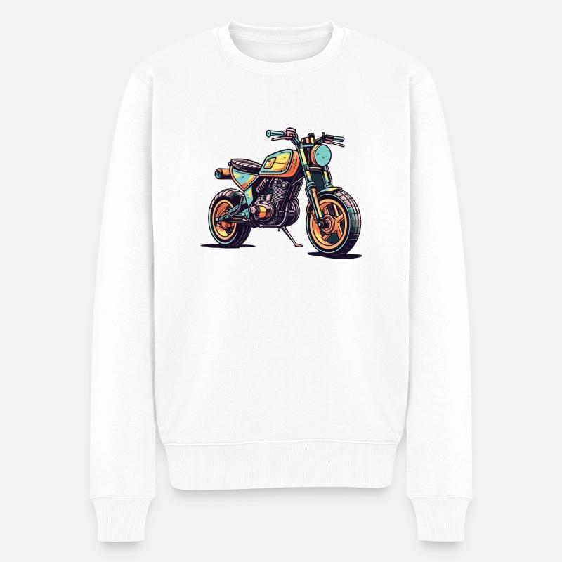 Motorrad - Männer Premium Bio Pullover - Weiß