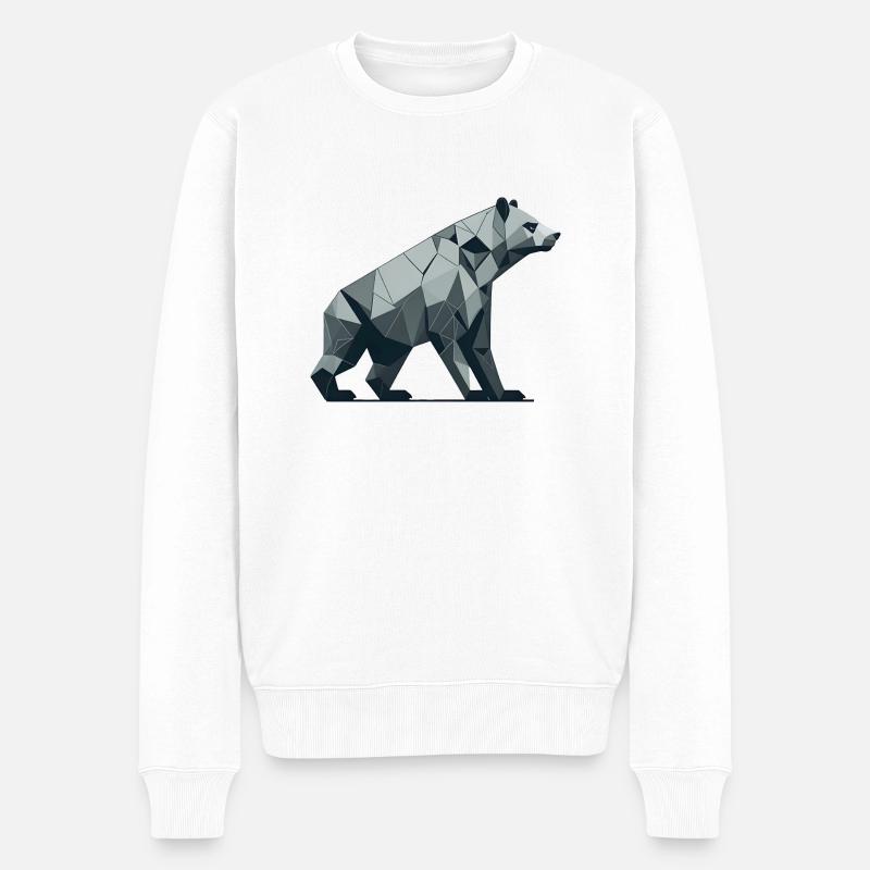 Ours abstrait - Pull Premium bio Homme - blanc