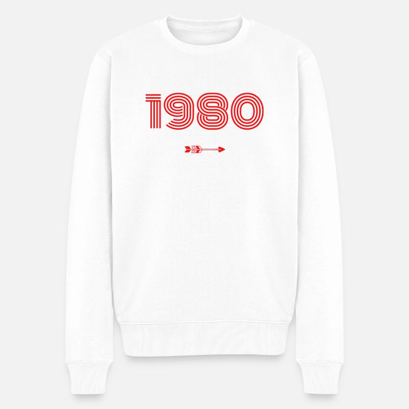 Né en 1980 - Pull Premium bio Homme - blanc