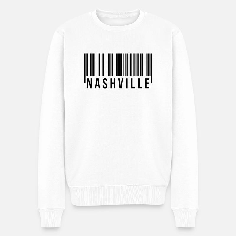 Code-barres de Nashville - Pull Premium bio Homme - blanc