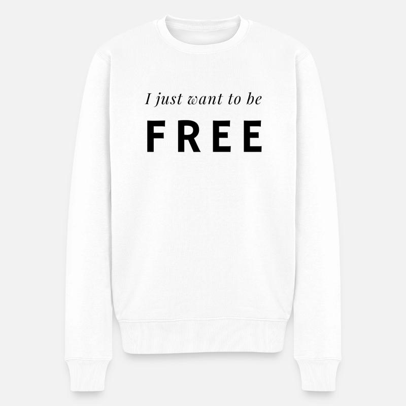 Freiheit - Männer Premium Bio Pullover - Weiß