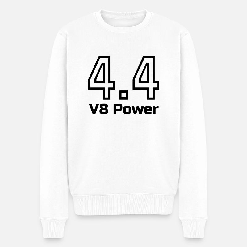 4.4 Puissance du V8 - Pull Premium bio Homme - blanc