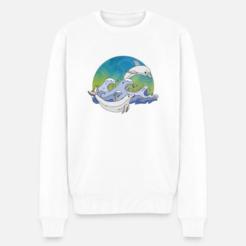 Dauphins - Pull Premium bio Homme - blanc