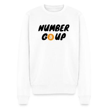 Le nombre de crypto-monnaies monte BTC Bitcoin - Pull Premium bio Homme - blanc - Devant - Thijin (182cm)