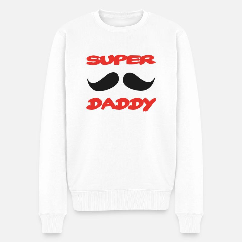 Super Papa - Männer Premium Bio Pullover - Weiß