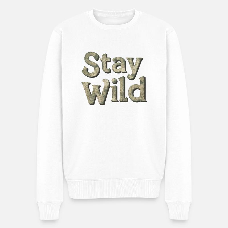 RESTEZ SAUVAGE - Pull Premium bio Homme - blanc