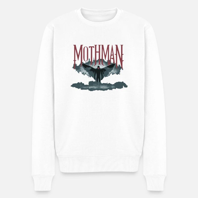 MOTTENMANN - Männer Premium Bio Pullover - Weiß