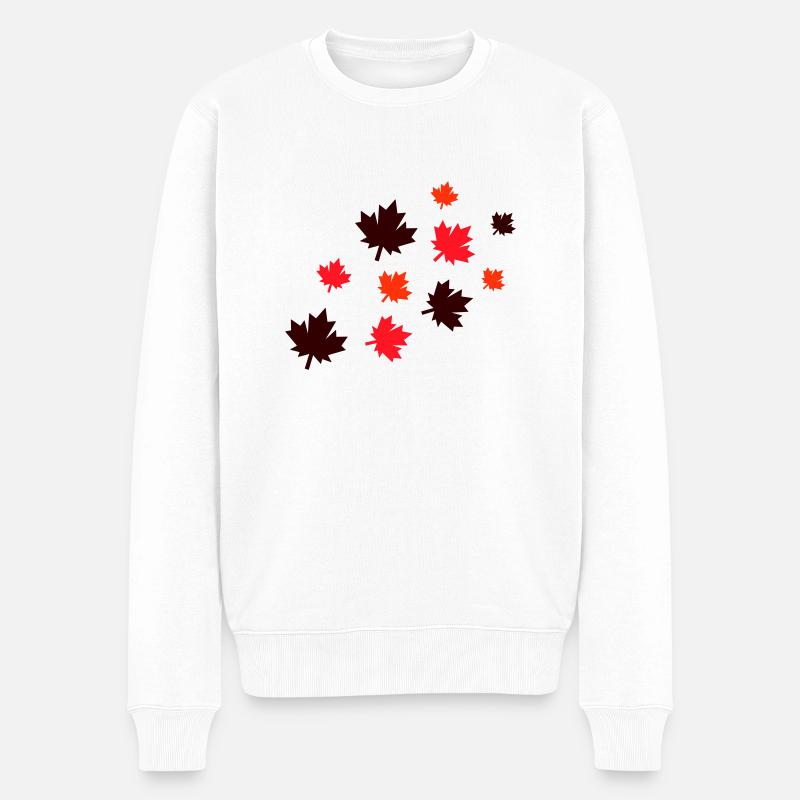Feuilles d’érable - Pull Premium bio Homme - blanc