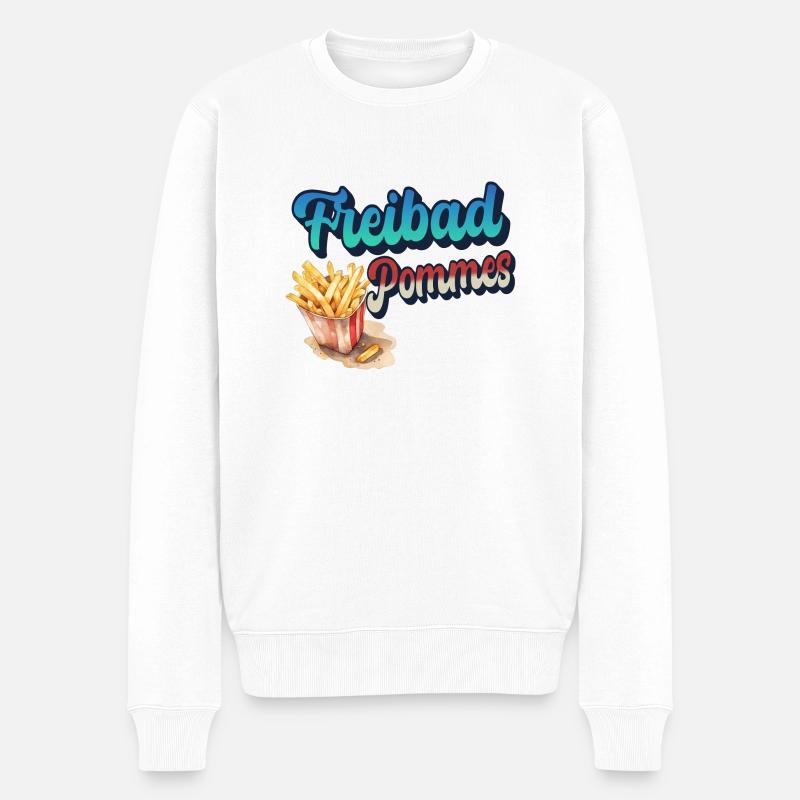 Frites de piscine extérieure - Pull Premium bio Homme - blanc