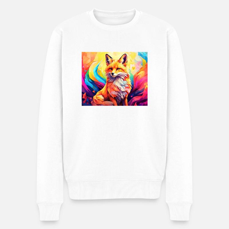 renard mignon #fox #cute - Pull Premium bio Homme - blanc