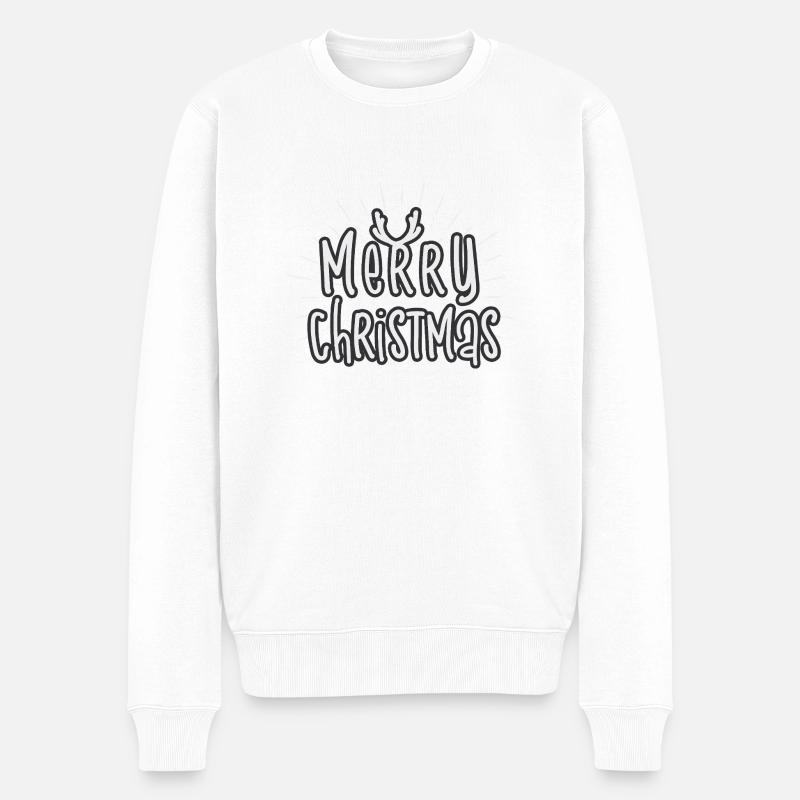 7 - Männer Premium Bio Pullover - Weiß