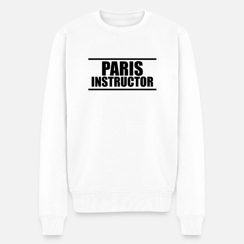 Paris Instruktor - Männer Premium Bio Pullover - Weiß