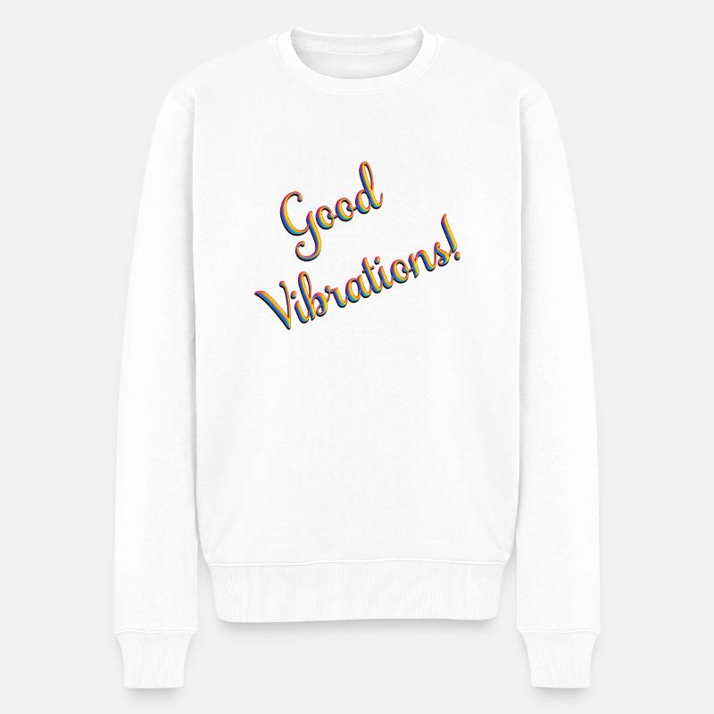 Good Vibrations - Männer Premium Bio Pullover - Weiß