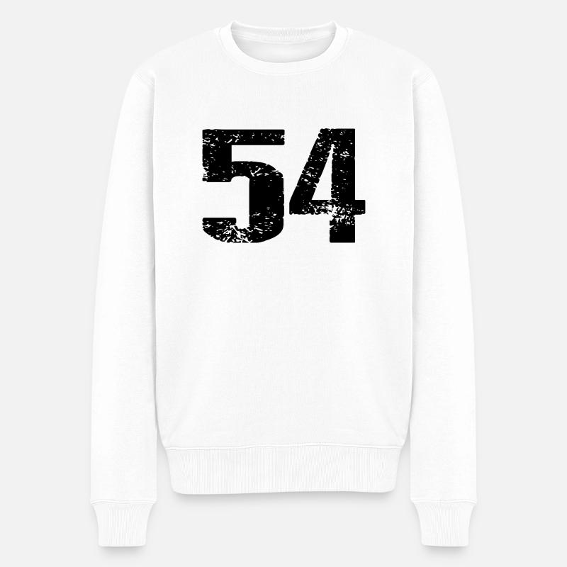 54 Zahl Trikot - Männer Premium Bio Pullover - Weiß