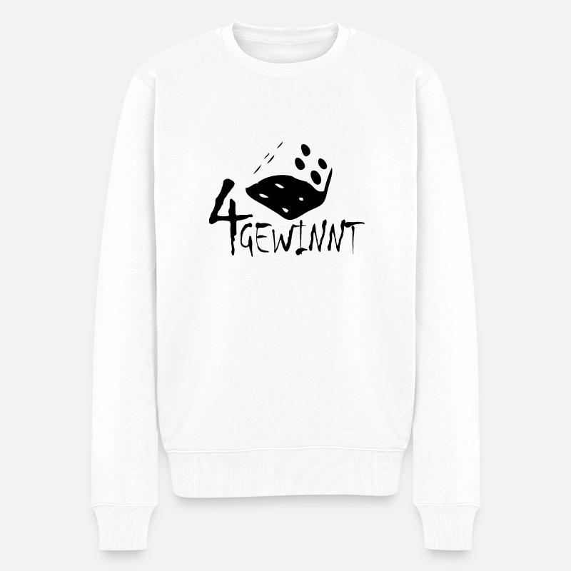 4 gewinnt - Männer Premium Bio Pullover - Weiß