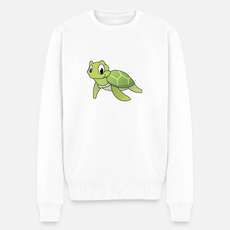 Schildkröte - Männer Premium Bio Pullover - Weiß