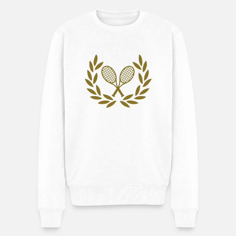 Tennis - Männer Premium Bio Pullover - Weiß
