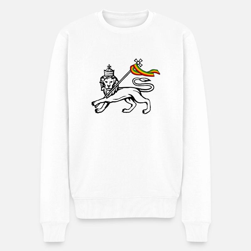 Lion of Judah - Männer Premium Bio Pullover - Weiß