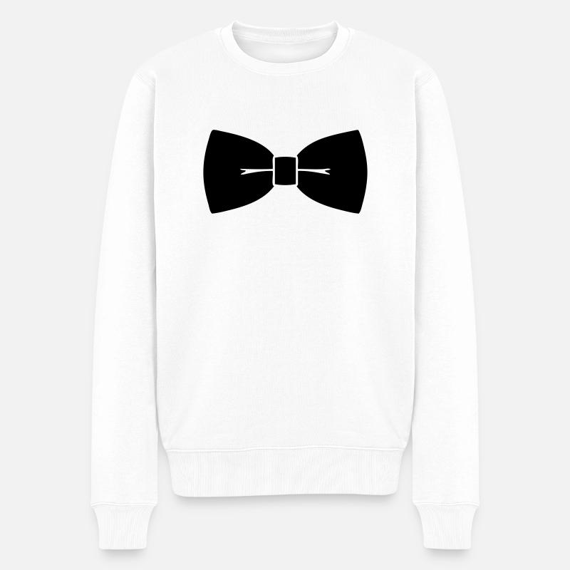 Fliege - Männer Premium Bio Pullover - Weiß