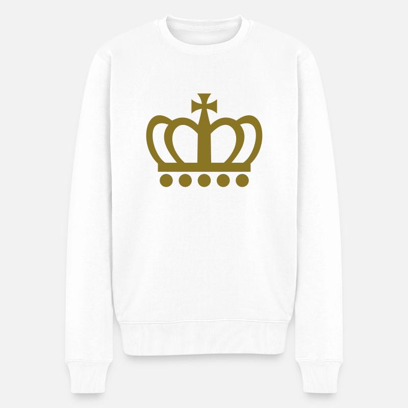 DE - Krone - Männer Premium Bio Pullover - Weiß