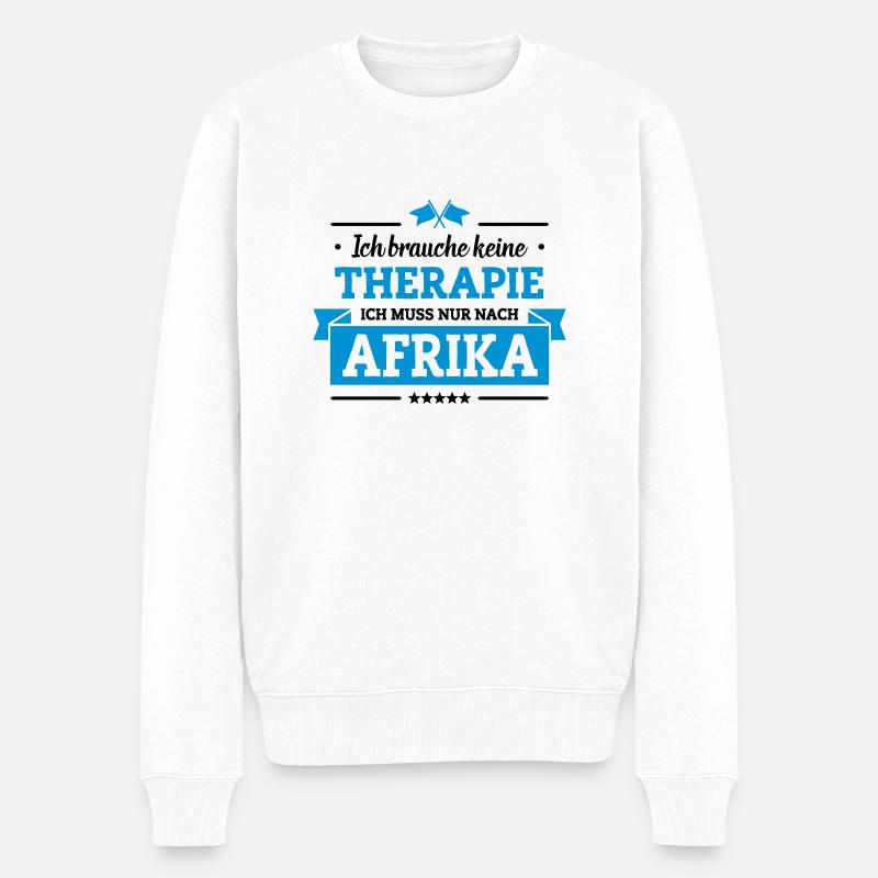 Nur nach Afrika - Männer Premium Bio Pullover - Weiß
