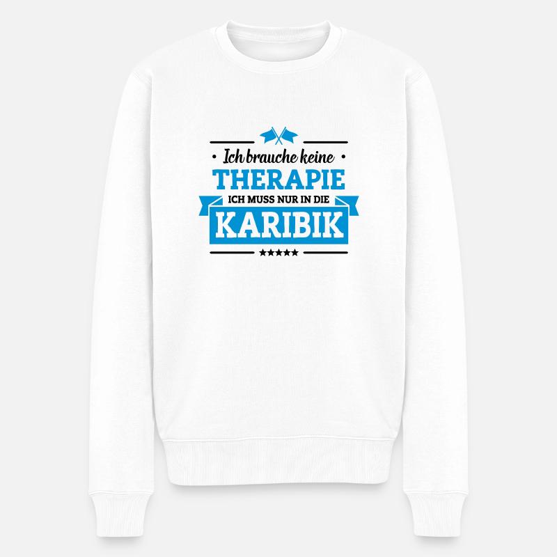 Nur in die Karibik - Männer Premium Bio Pullover - Weiß