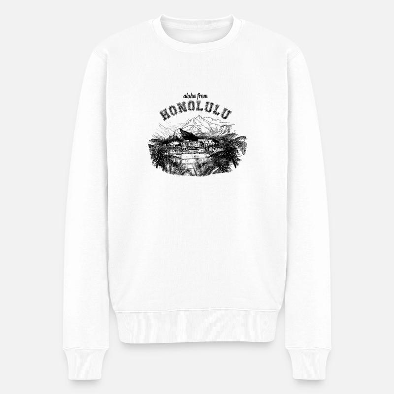 Aloha Honolulu - Männer Premium Bio Pullover - Weiß