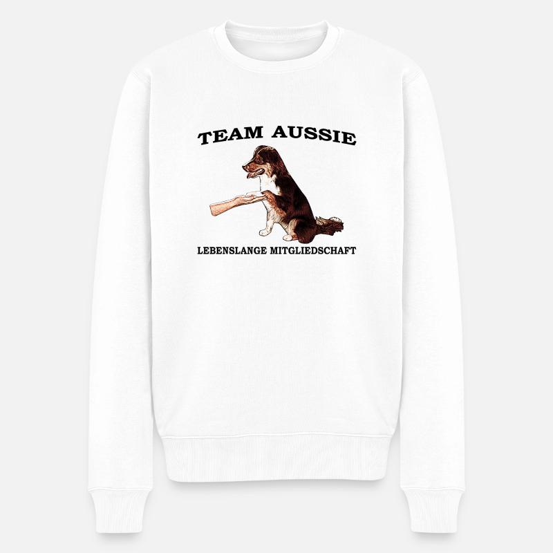 Aussie Team11 - Männer Premium Bio Pullover - Weiß
