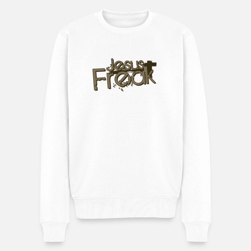 Jesus Freak - Männer Premium Bio Pullover - Weiß