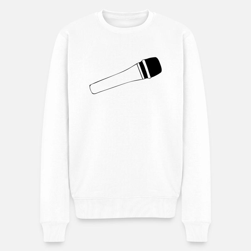 Mikrofon - Männer Premium Bio Pullover - Weiß