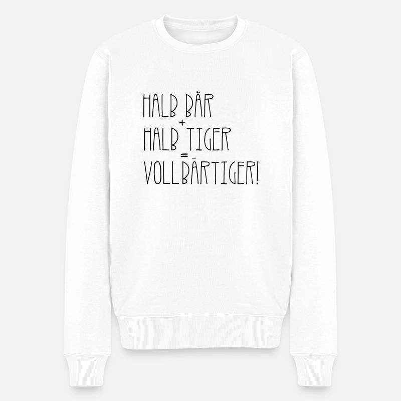 Vollbärtiger - Männer Premium Bio Pullover - Weiß