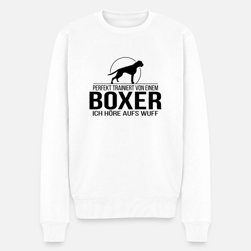BOXER wuff - Männer Premium Bio Pullover - Weiß