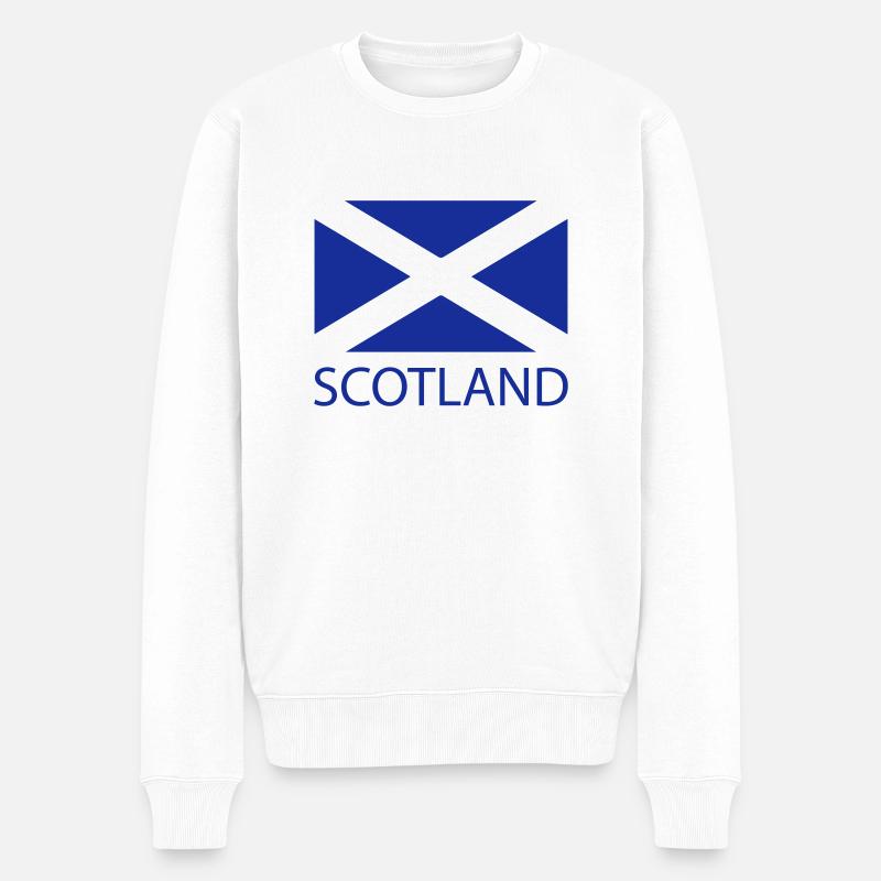 scotland - Männer Premium Bio Pullover - Weiß
