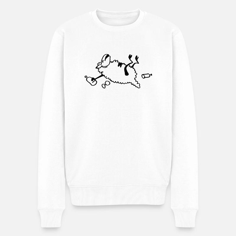 Moutons Drunken - Pull Premium bio Homme - blanc