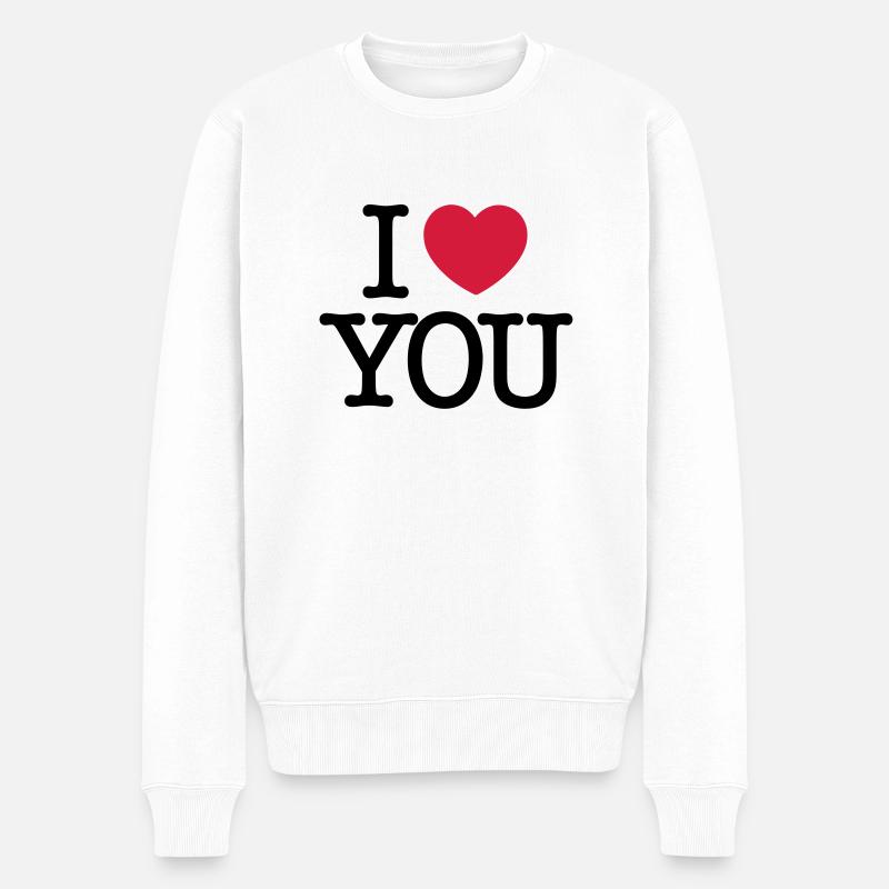 ich hab dich lieb - Männer Premium Bio Pullover - Weiß