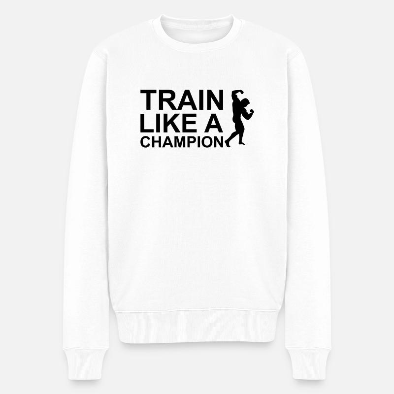 Train like a Champion 2 - Pull Premium bio Homme - blanc